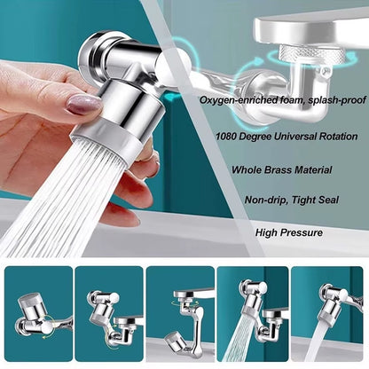 Stainless Steel Faucet Extender 1080 °Swivel Water Tap Nozzle Faucet Sprayer Universal Bathroom Mixer Aerator 2 Spray Modes